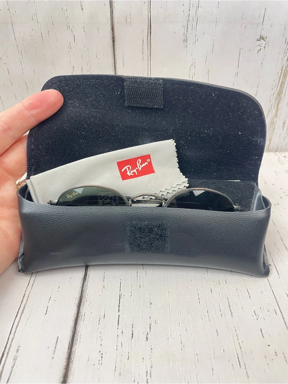 Vintage Ray-Ban W1576 Classic Metal Round Bausch & Lomb Glass G-15 Green Lenses